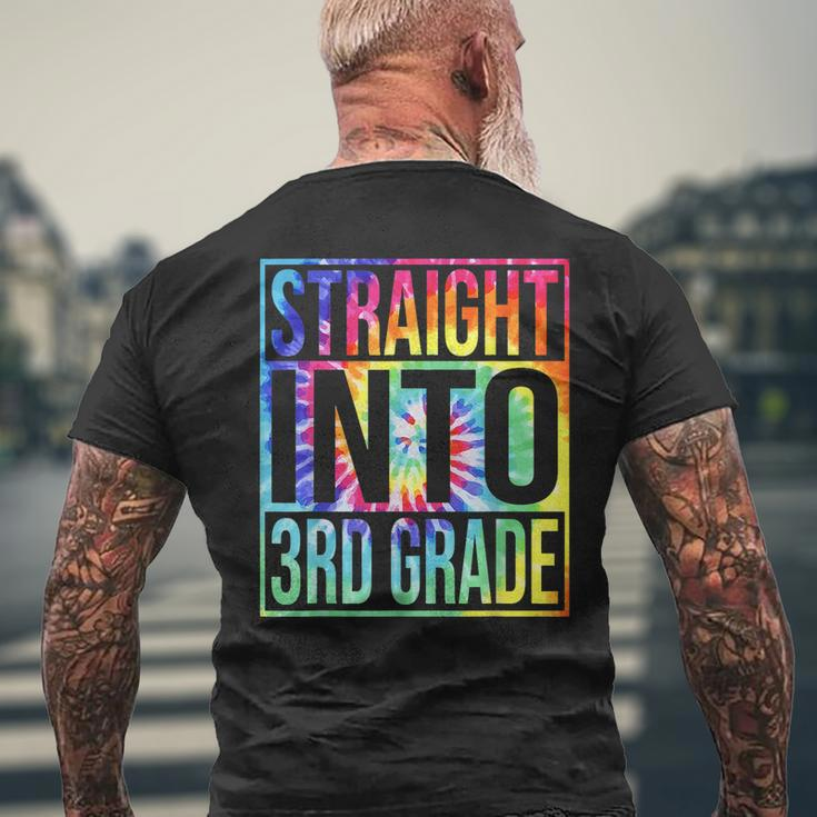 Straight Into 3Rd Grade First Day Of School Back To School Mens Back Print T-shirt Gifts for Old Men