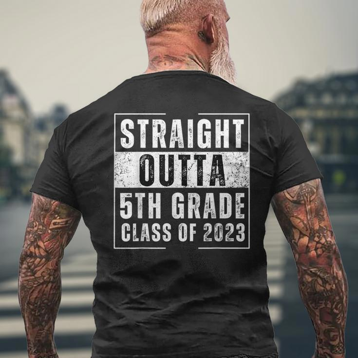 Straight Outta 5Th Grade Class Of 2023 Funny Graduation Mens Back Print T-shirt Gifts for Old Men