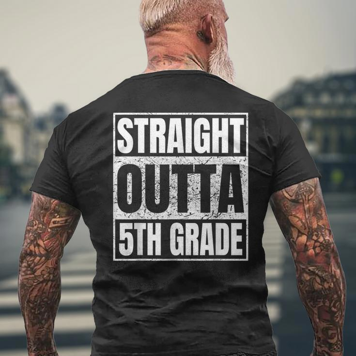 Straight Outta 5Th Grade Graduation 2023 Fifth Grade Men's Back Print T-shirt Gifts for Old Men