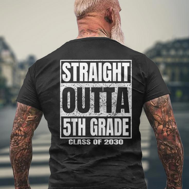 Straight Outta 5Th Grade Graduation 2030 Fifth Grade Men's Back Print T-shirt Gifts for Old Men