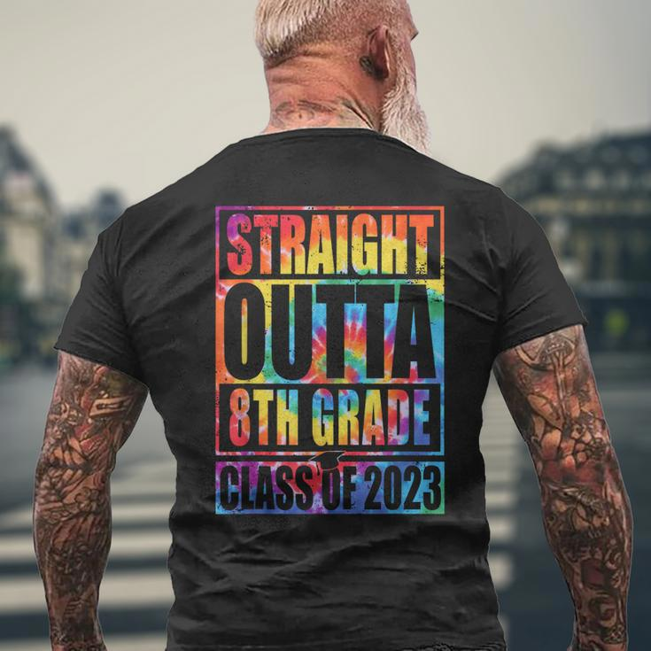 Straight Outta 8Th Grade Graduation Class Of 2023 Tie Dye Mens Back Print T-shirt Gifts for Old Men