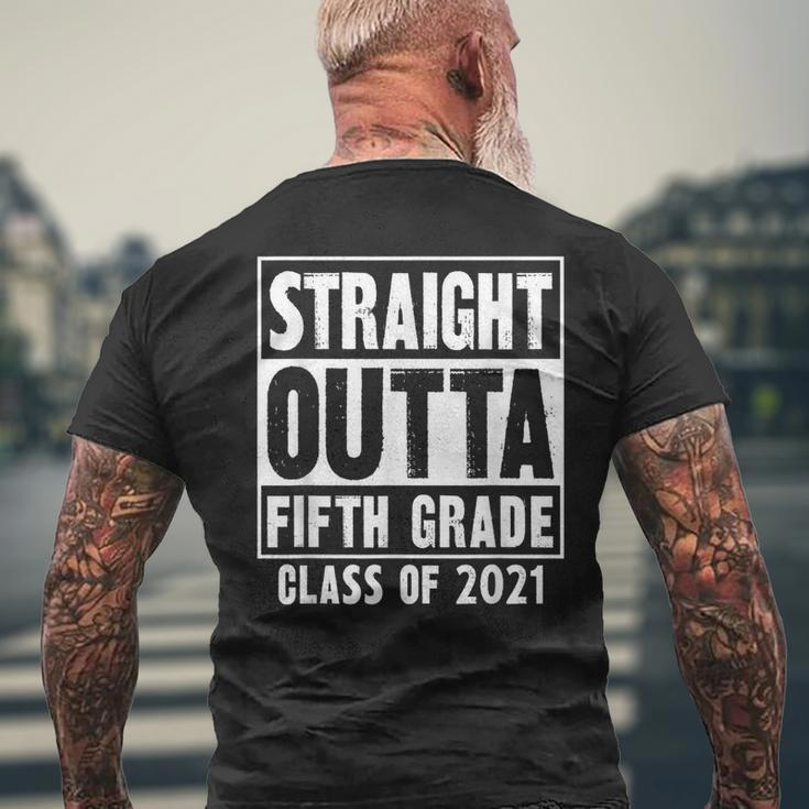 Straight Outta Fifth Grade Class Of 2021 Men's Back Print T-shirt Gifts for Old Men