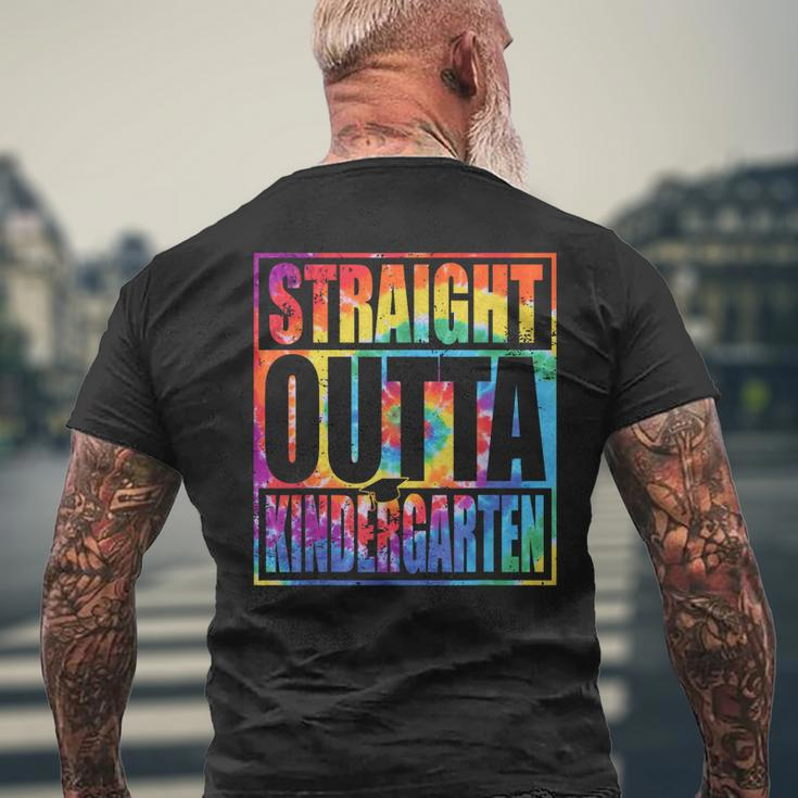 Straight Outta Kindergarten Class Of 2023 Graduation Tie Dye Mens Back Print T-shirt Gifts for Old Men