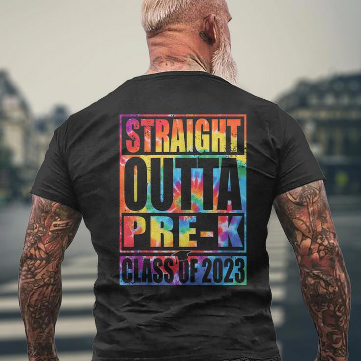 Straight Outta Pre-K Graduation Class Of 2023 Tie Dye Gift Mens Back Print T-shirt Gifts for Old Men