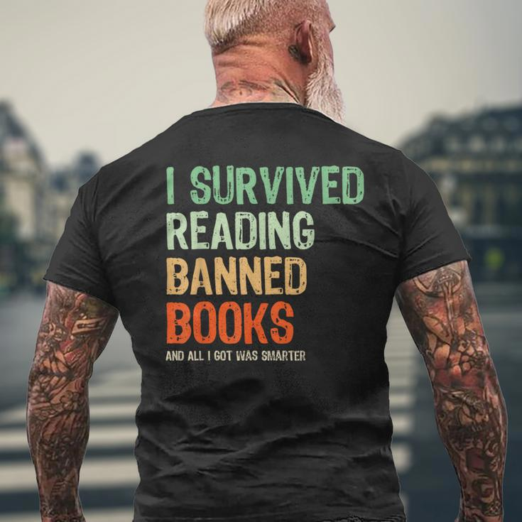 I Survived Reading Banned Books Book Lover Read Banned Books Men's T-shirt Back Print Gifts for Old Men