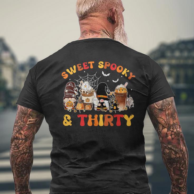 Sweet Spooky Thirty 30Th Birthday Pumpkin Spice Latte Men's T-shirt Back Print Gifts for Old Men