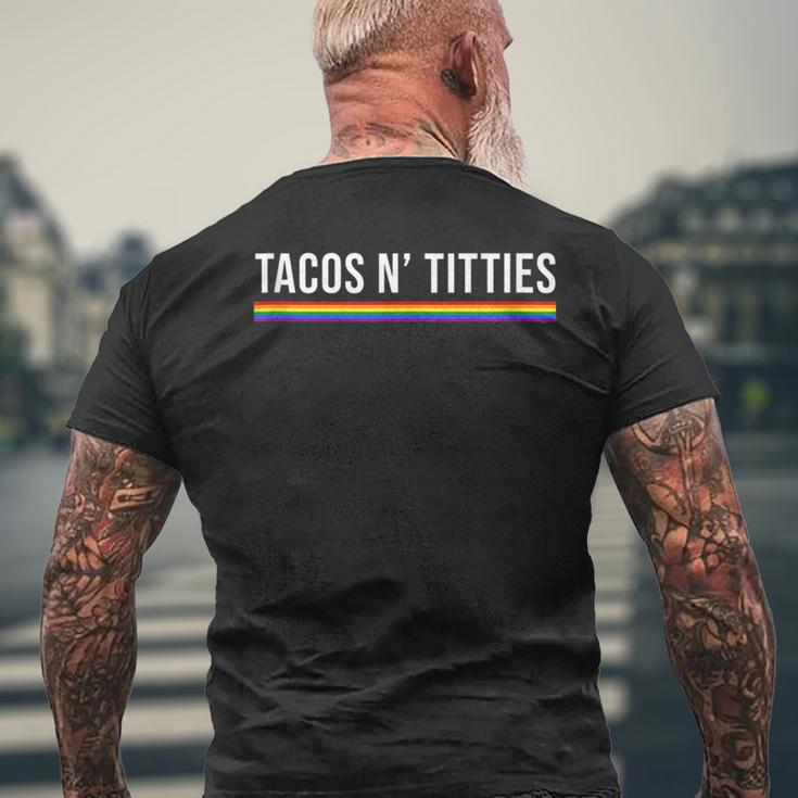 Tacos And Titties Lgbt Lesbian Pride Couple Matching Funny Mens Back Print T-shirt Gifts for Old Men
