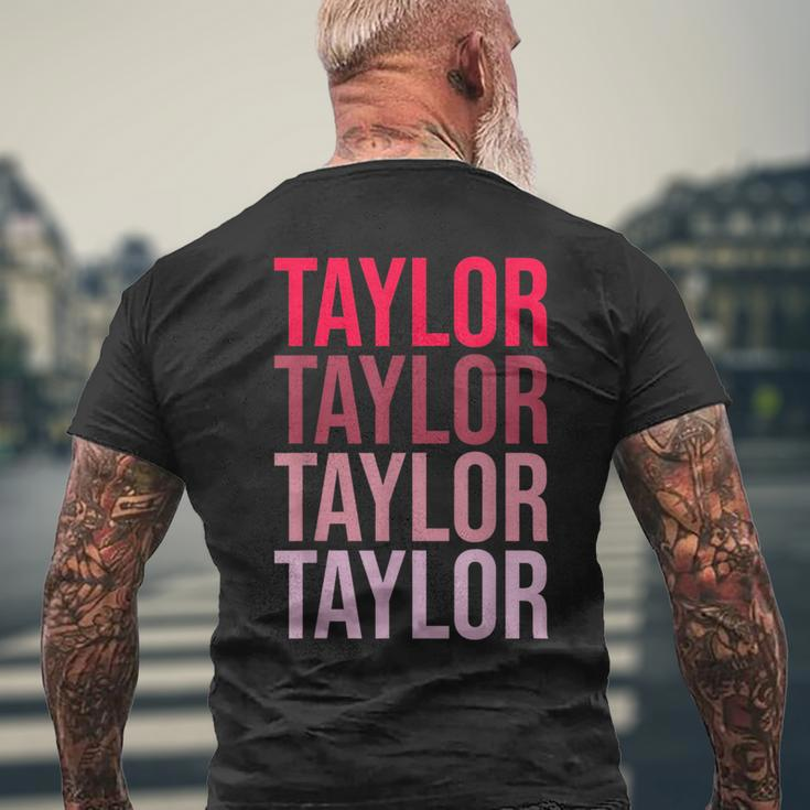 Taylor Retro Wordmark Pattern I Love Taylor Mens Back Print T-shirt Gifts for Old Men