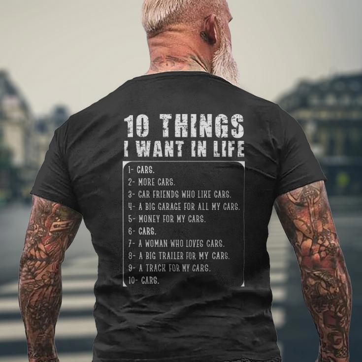 Ten Things I Want In Life Funny Gift For Car Lovers - Ten Things I Want In Life Funny Gift For Car Lovers Mens Back Print T-shirt Gifts for Old Men