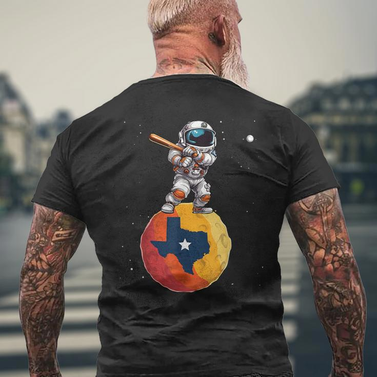 Texas 1965 Houston City Space Dabbing Astronaut Men's T-shirt Back Print Gifts for Old Men