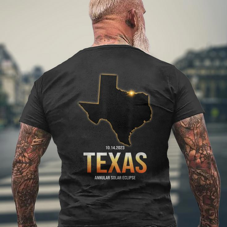 Texas America State Annular Solar Eclipse 2023 Astronomy Men's T-shirt Back Print Gifts for Old Men