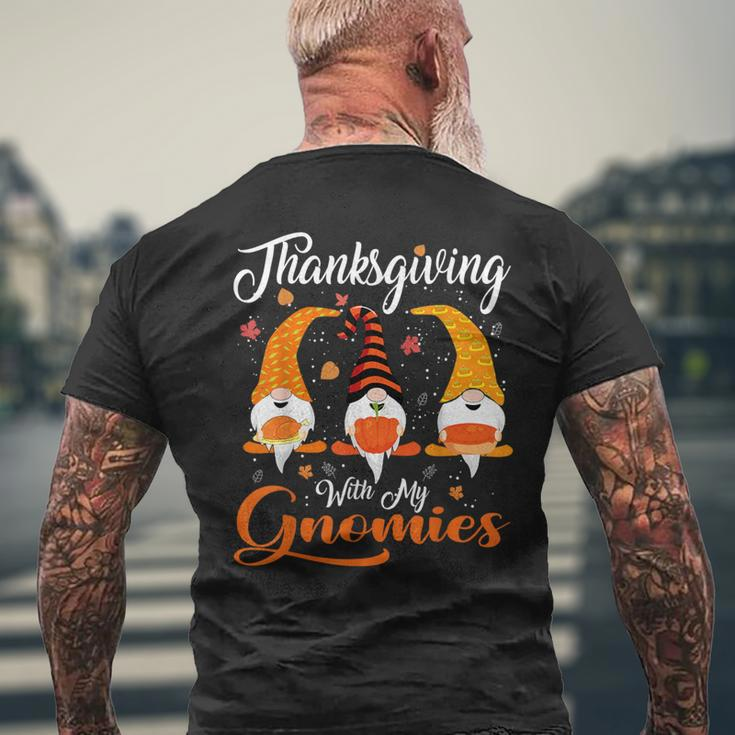 Thanksgiving With My Gnomies Autumn Gnomes Lover Men's T-shirt Back Print Gifts for Old Men