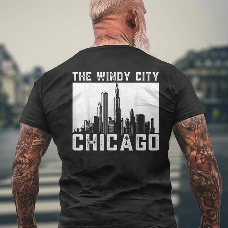 The Windy City Chicago Mens Back Print T-shirt Gifts for Old Men