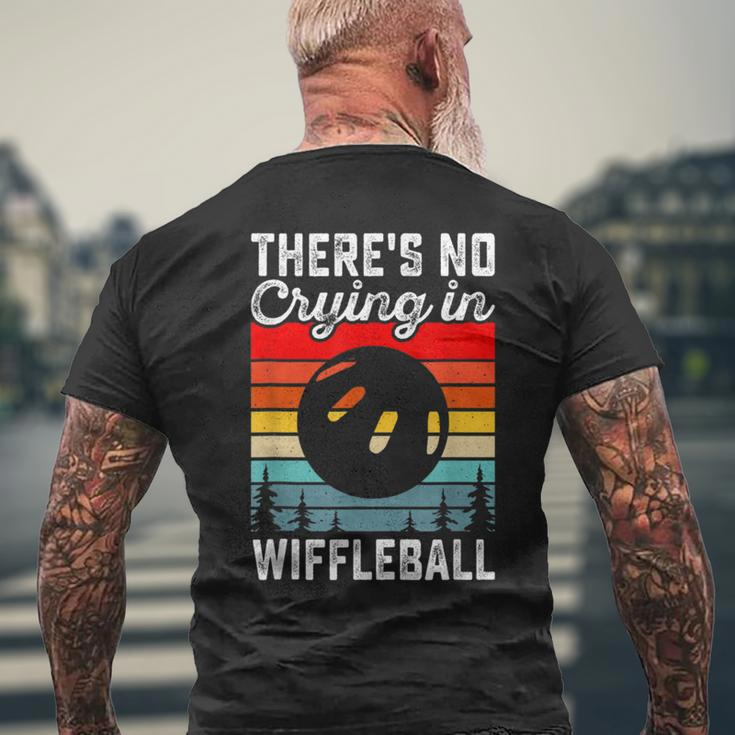 Theres No Crying In Wiffleball Player Wiffleball Champion Mens Back Print T-shirt Gifts for Old Men