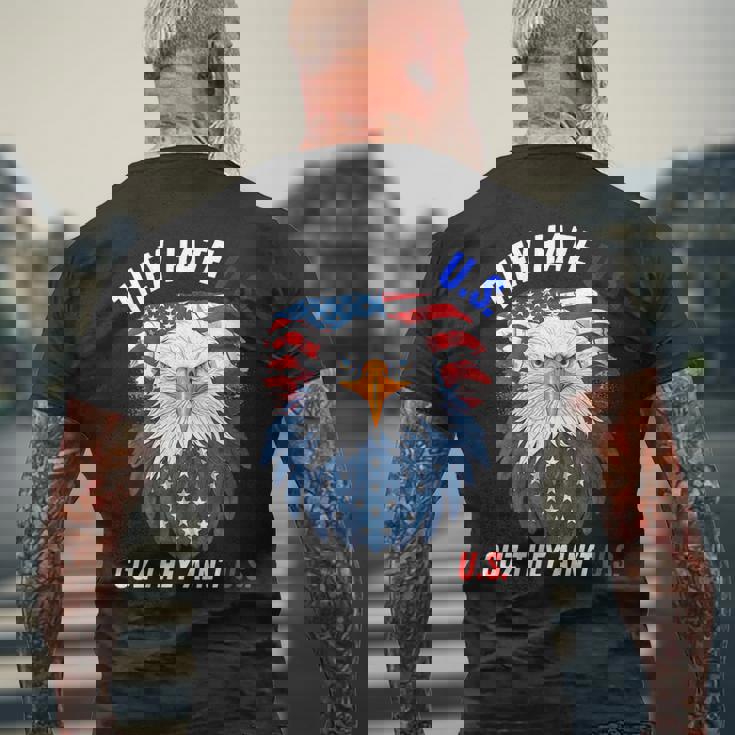 They Hate Us Cuz They Aint Us 4Th Of July Eagle Of Freedom Mens Back Print T-shirt Gifts for Old Men