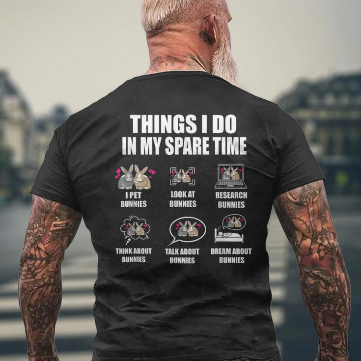 Things I Do In My Spare Time Bunnies Rabbit Gifts For Rabbit Lovers Funny Gifts Mens Back Print T-shirt Gifts for Old Men