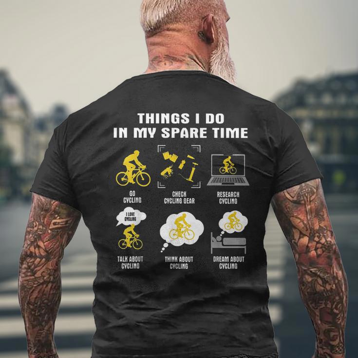 Things I Do In My Spare Time Cycling Men's Back Print T-shirt | Mazezy