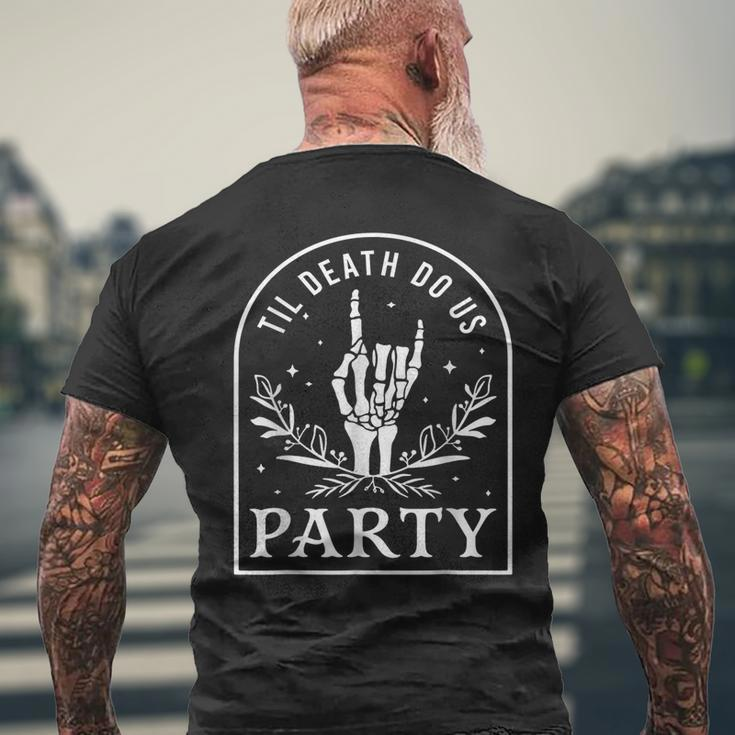 Til Death Do Us Party Retro Halloween Bachelorette Matching Men's T-shirt Back Print Gifts for Old Men
