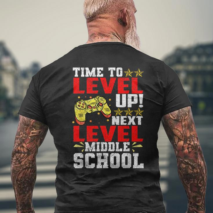 Time To Level Up Next Middle School Graduation Video Game Mens Back Print T-shirt Gifts for Old Men