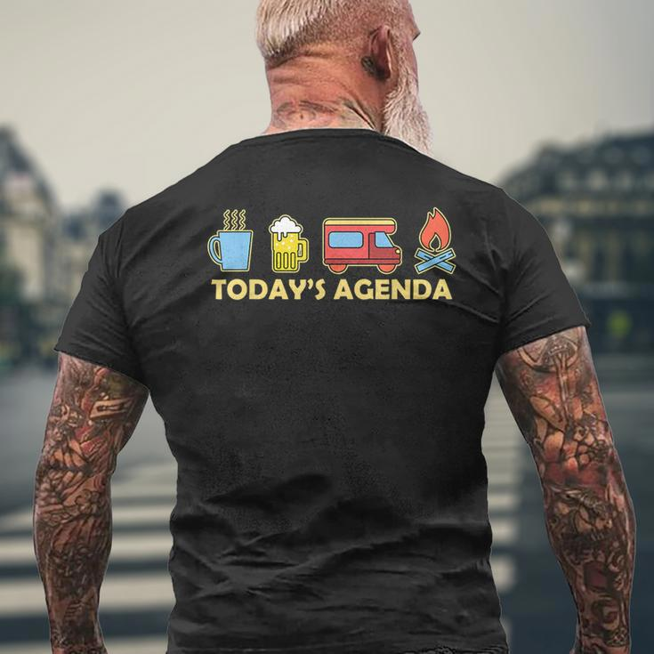 Today's Agenda Camping Lover Tent Bbq Travelling Picnicking Men's T-shirt Back Print Gifts for Old Men