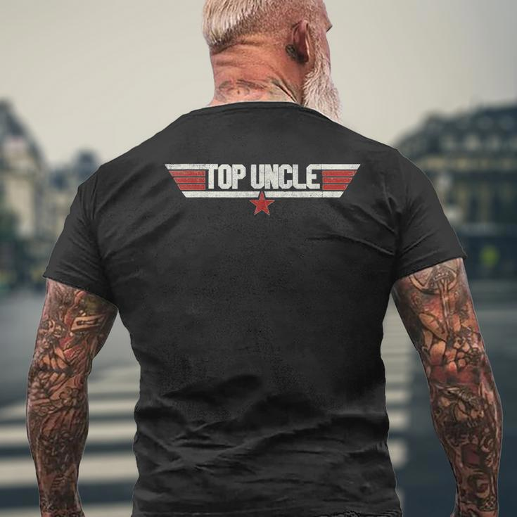 Top Uncle Funny Vintage 80S Gifts Uncle 80S 1980 Mens Back Print T-shirt Gifts for Old Men