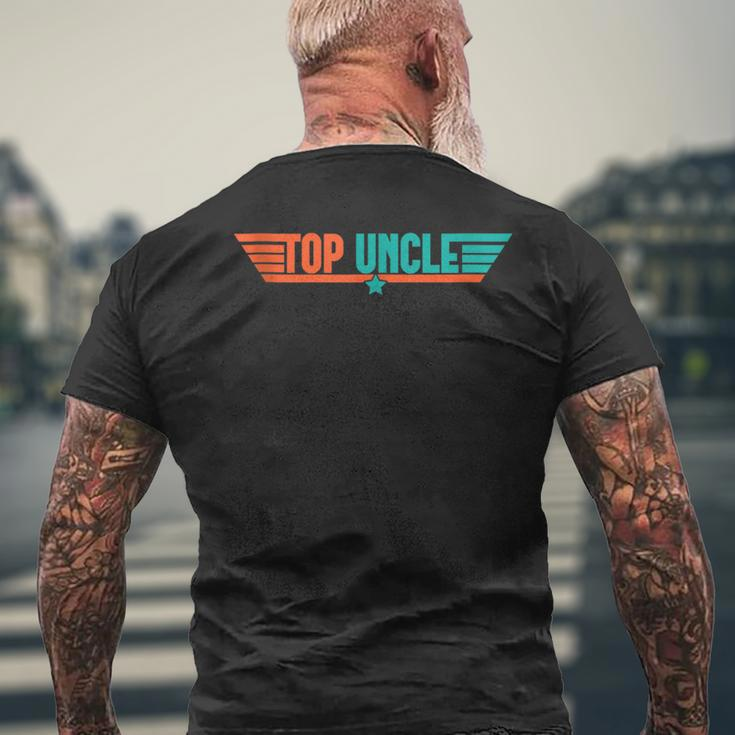 Top Uncle Worlds Best Uncle Vintage 80S 1980S Fathers Day Mens Back Print T-shirt Gifts for Old Men