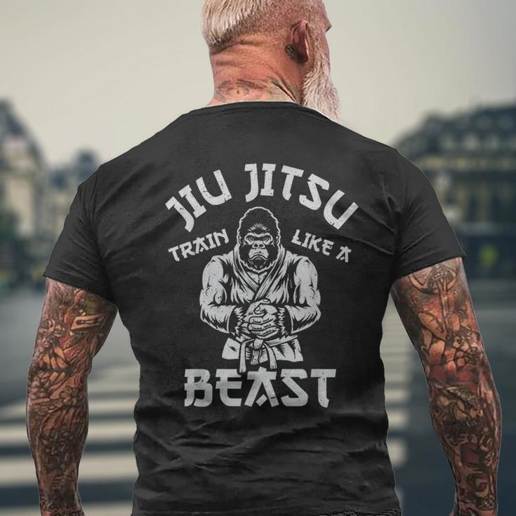 Train Like A Beast Brazilian Bjj Jiu Jitsu Jew Jitsu Men's T-shirt Back Print Gifts for Old Men