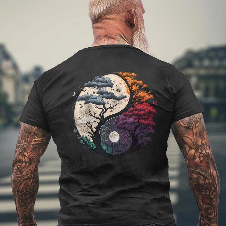 Tree Of Life Yin Yang Mens Back Print T-shirt Gifts for Old Men