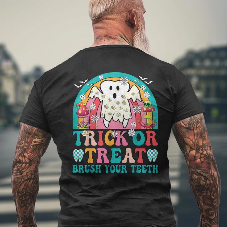 Trick Or Treat Brush Your Th Boo Ghost Halloween Dentist Men's T-shirt Back Print Gifts for Old Men