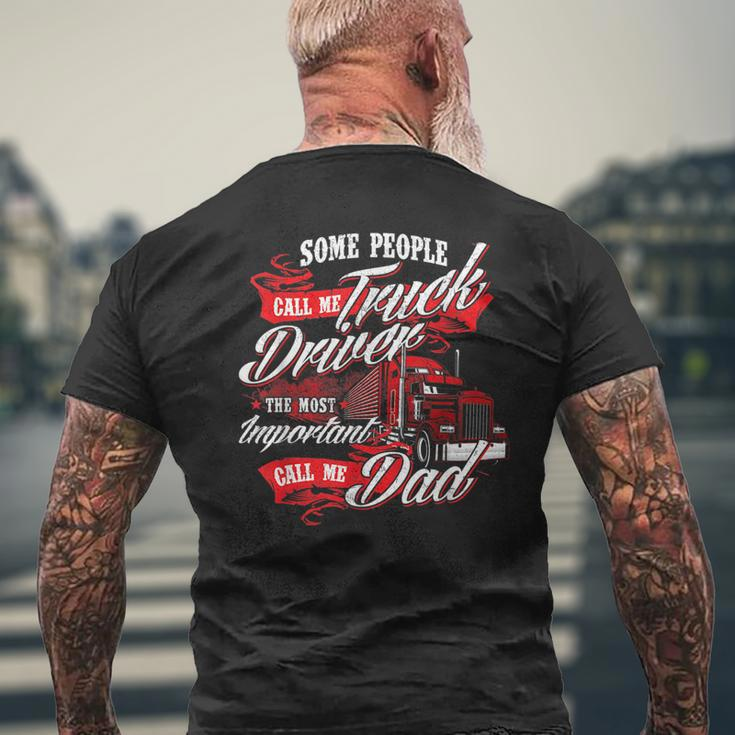 Truck Driver Dad - Trucker Trucking Semi Truck Driver Mens Back Print T-shirt Gifts for Old Men