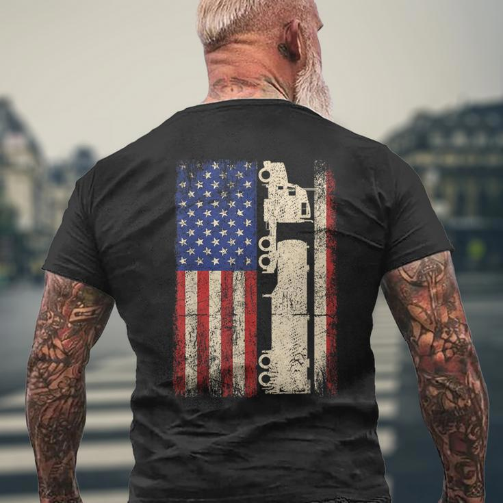 Truck Driver Usa American Flag Patriotic Trucker Men Men's T-shirt Back Print Gifts for Old Men