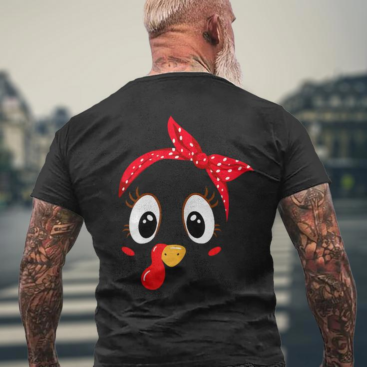 Turkey Face Red Headband Running Pilgrim Tro Mens Back Print T-shirt Gifts for Old Men