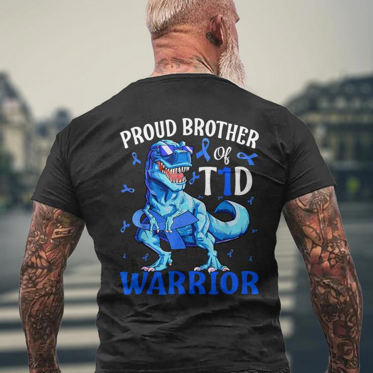 Type 1 Diabetes Proud Brother Of A T1d Warrior Men's T-shirt Back Print Gifts for Old Men