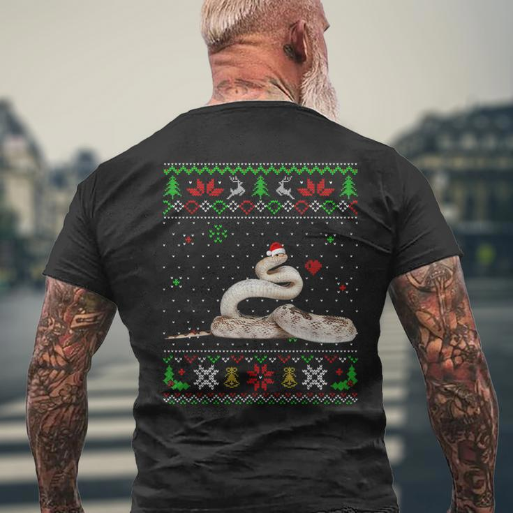 Ugly Christmas Pajama Sweater Snake Animals Lover Men's T-shirt Back Print Gifts for Old Men