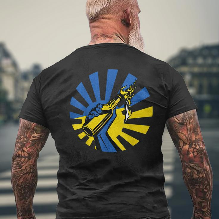 Ukrainian Molotov Cocktail For Russia Army Ukraine Support Men's Back Print T-shirt Gifts for Old Men