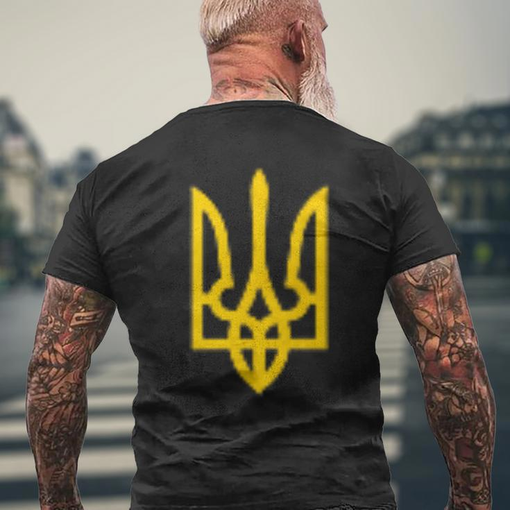Ukrainian Tryzub Symbol Ukraine Trident Men's T-shirt Back Print Gifts for Old Men