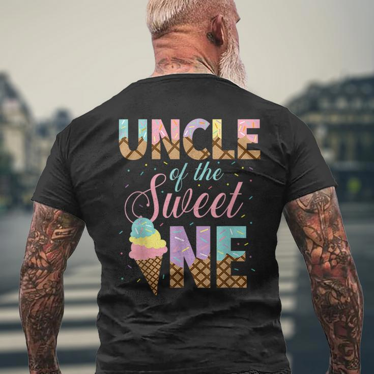 Uncle Of The Sweet One Ice Cream 1St First Birthday Family Mens Back Print T-shirt Gifts for Old Men