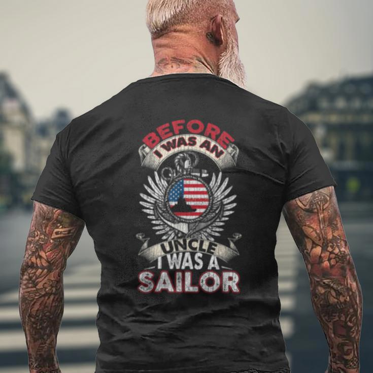 Before I Was An Uncle I Was A Sailor Us Navy Veteran Men's Back Print T-shirt Gifts for Old Men