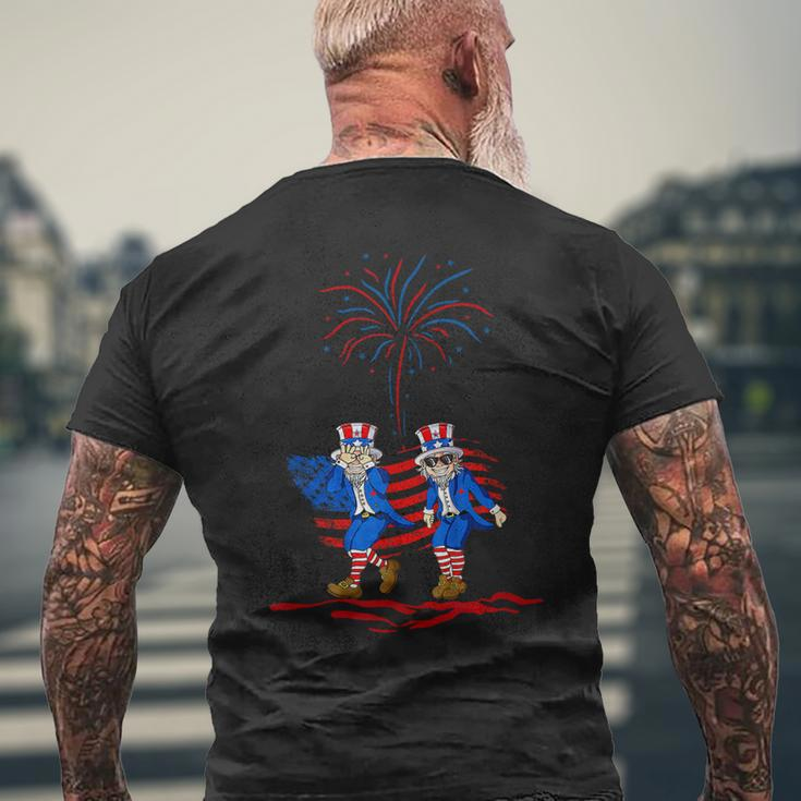 Uncle Sam Griddy Dance 4Th Of July Independence Day Men's Back Print T-shirt Gifts for Old Men