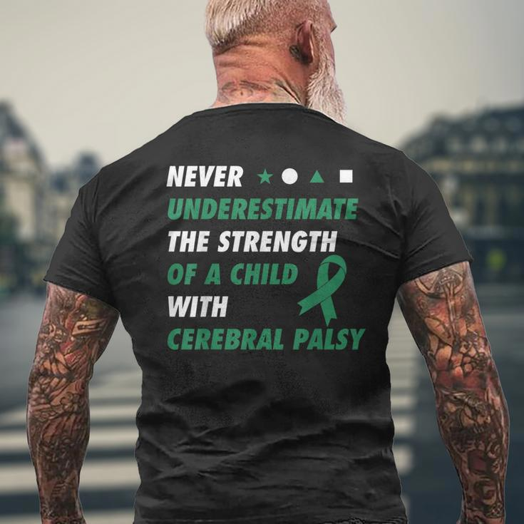 Never Underestimate A Child With Cerebral Palsy Men's T-shirt Back Print Gifts for Old Men