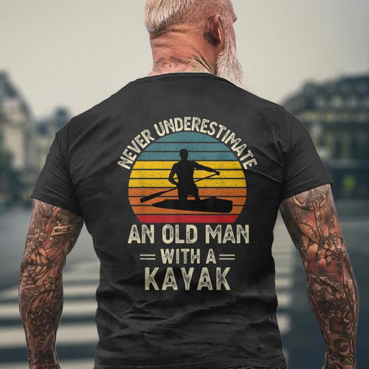Never Underestimate An Old Man With A Kayak Present Dad Men's T-shirt Back Print Gifts for Old Men