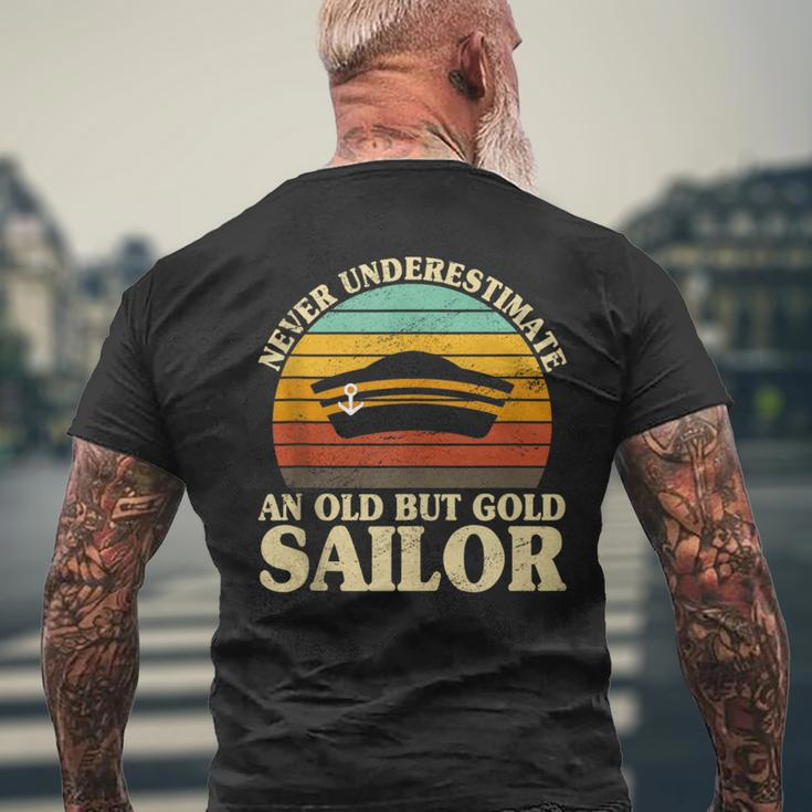 Never Underestimate An Old Sailor Nautical Sailing Sailboat Men's T-shirt  Back Print | Monsterry