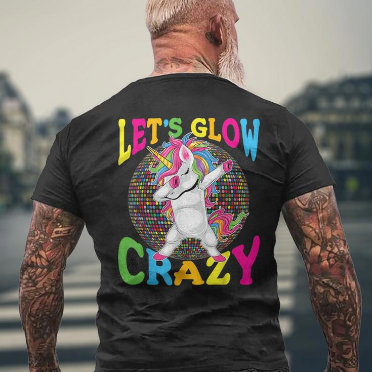 Unicorn Let Glow Crazy Retro Colorful Group Team Tie Dye Men's T-shirt Back Print Gifts for Old Men