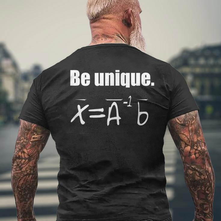 Be Unique Linear Algebra Men's T-shirt Back Print Gifts for Old Men