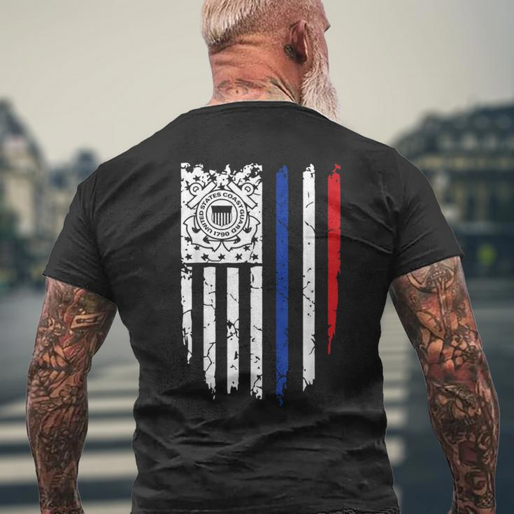 Usa American Flag Us Coast Guard Veteran Uscg Gift Veteran Funny Gifts Mens Back Print T-shirt Gifts for Old Men