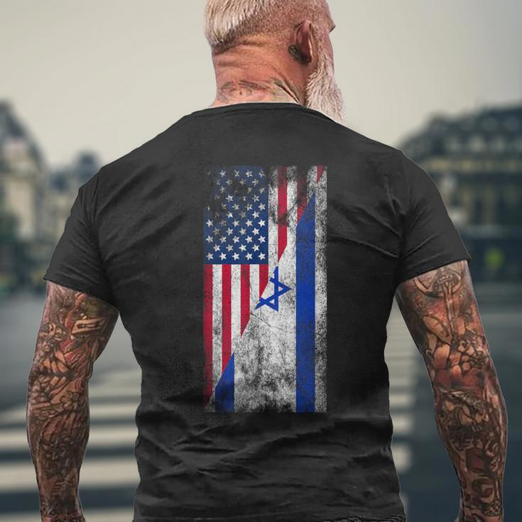 Usa Israel Flags United States Of America Israeli Men's T-shirt Back Print Gifts for Old Men