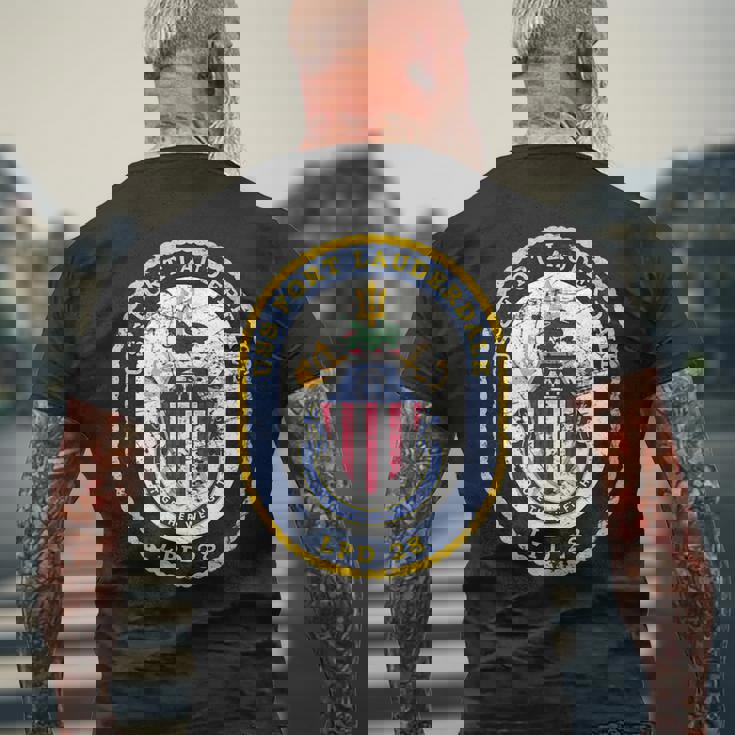 Uss Fort Lauderdale Lpd28 Men's Back Print T-shirt Gifts for Old Men