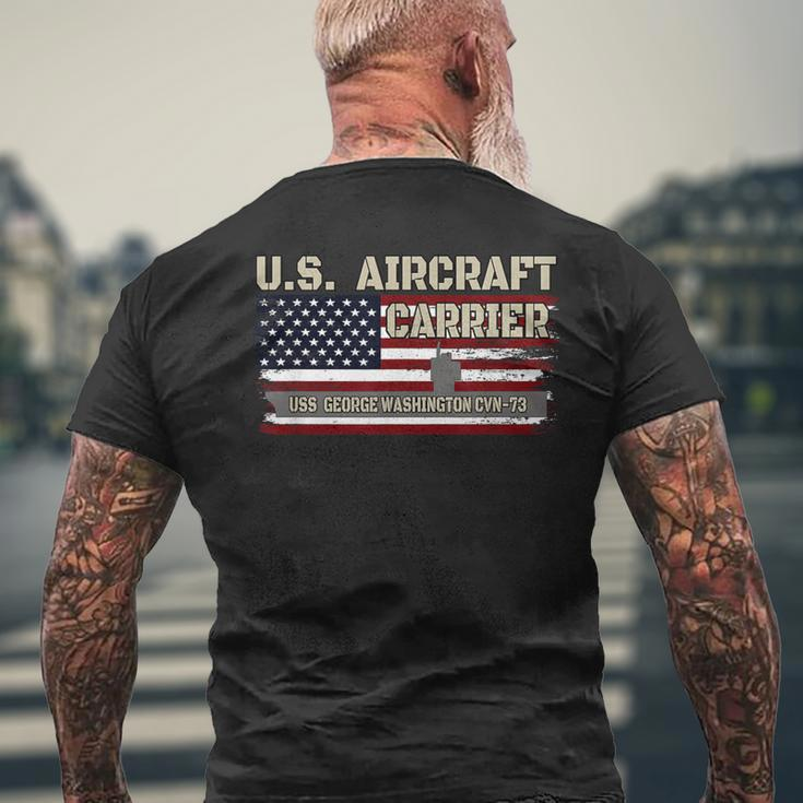 Uss George Washington Cvn-73 Aircraft Carrier Veterans Day Men's T-shirt Back Print Gifts for Old Men