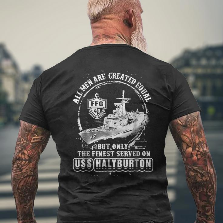 Uss Halyburton Ffg40 Men's Back Print T-shirt Gifts for Old Men