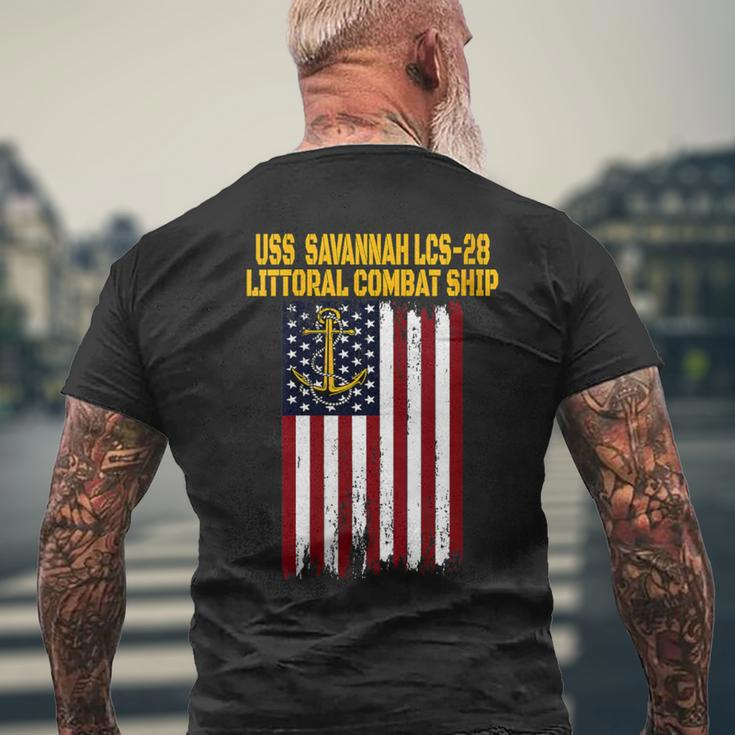 Uss Savannah Lcs-28 Littoral Combat Ship Veteran Fathers Day Men's T-shirt Back Print Gifts for Old Men